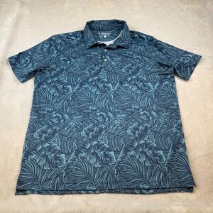 Chubbies‎ Men's Tropical Leaf Print Polo Shirt XL Short Sleeve Button Up Golf